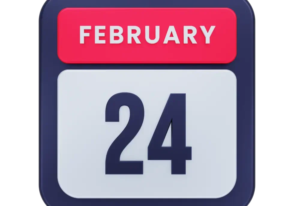 february-realistic-calendar-icon-3d-illustration-date-february-24-free-png